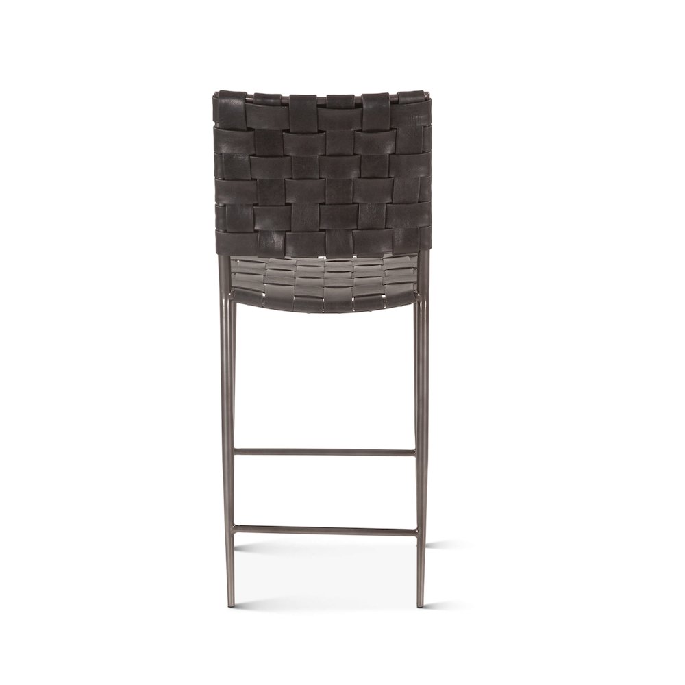 Lund 17in Buffalo Leather and Iron Counter Chair Black