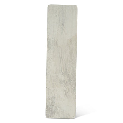 Caldera Console Table with White Travertine and Light Oak Base