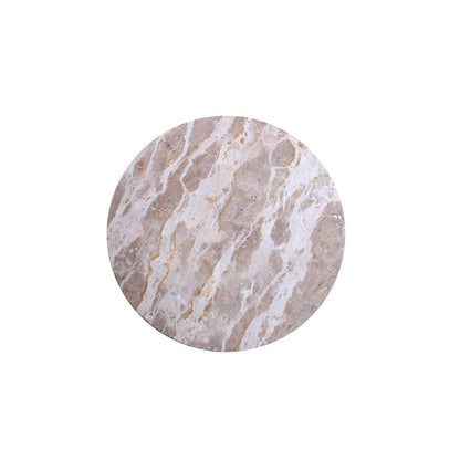 Glacier 18" Accent Table with Capri Beige Marble