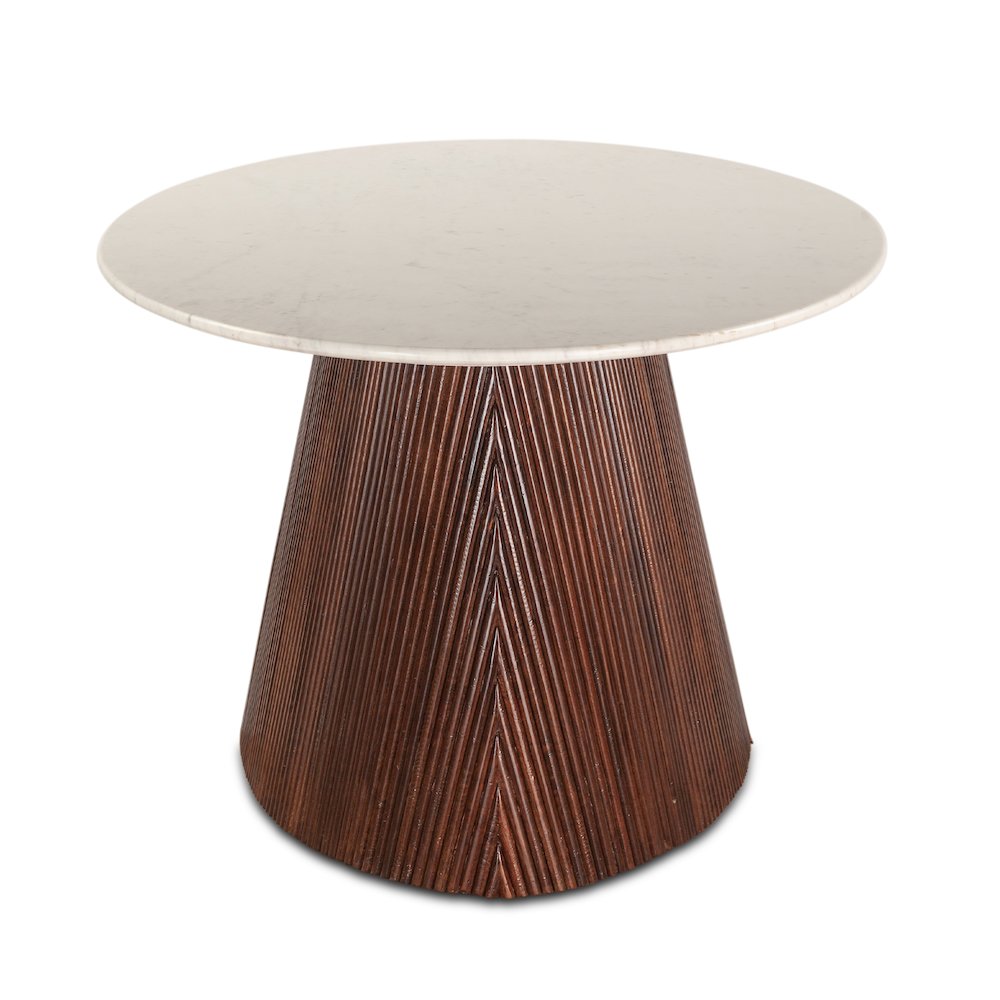 Positano 90in Mango Wood and White Marble Dining Table