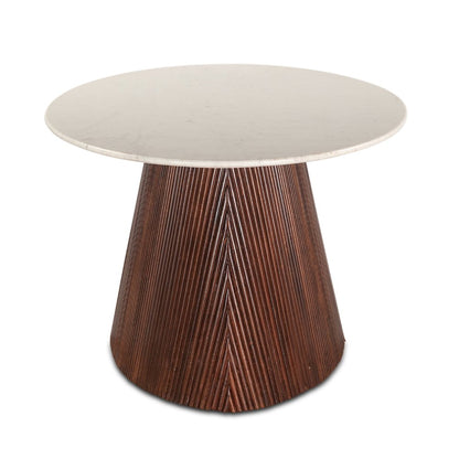Positano 90in Mango Wood and White Marble Dining Table