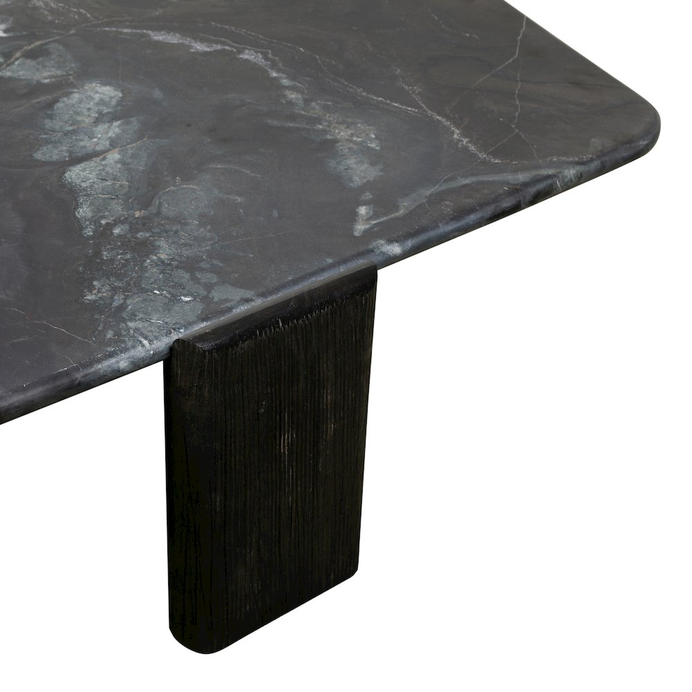 Harbor 64" Hexagonal Coffee Table with Lava Marble in Dark Walnut