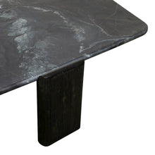 Harbor 64" Hexagonal Coffee Table with Lava Marble in Dark Walnut