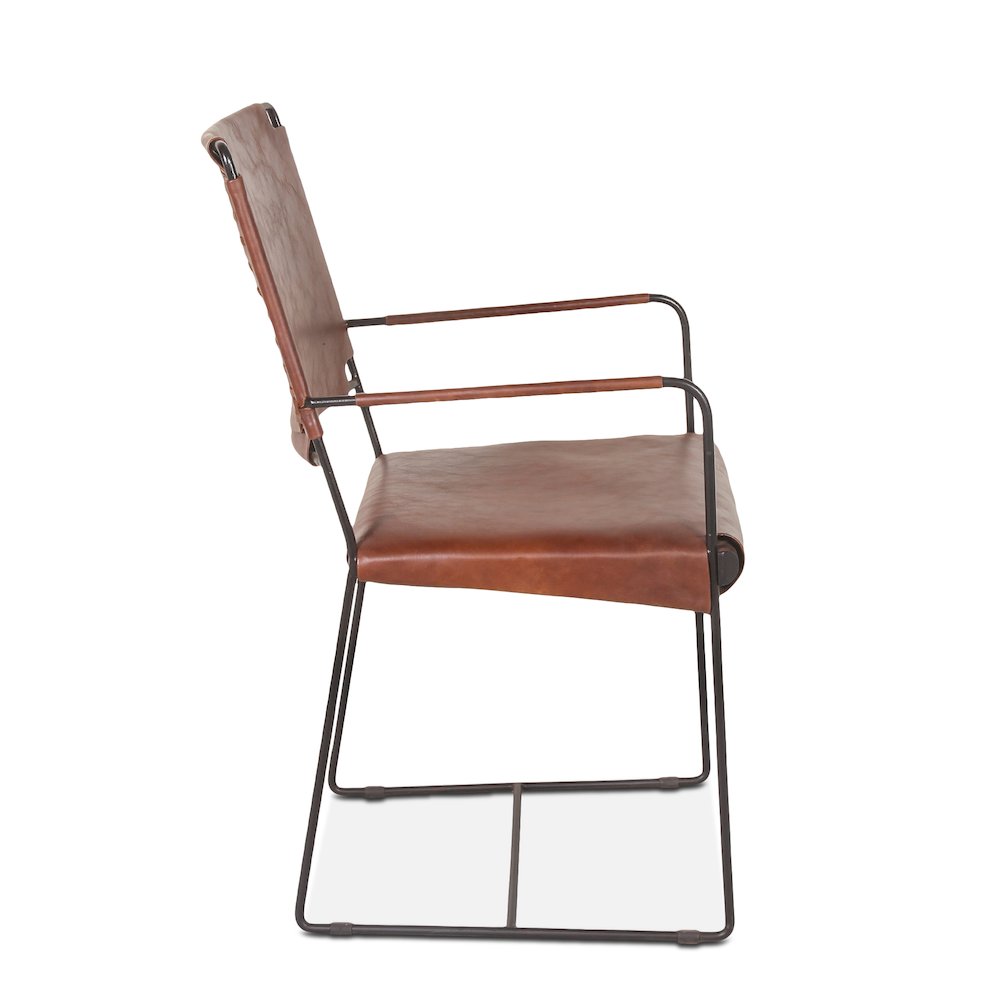 Melbourne Industrial Modern Leather Arm Chair.