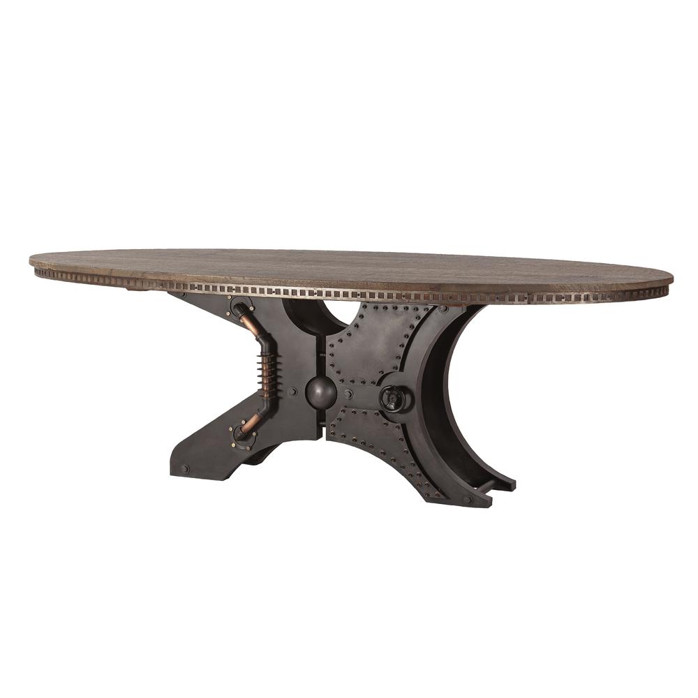 Sterling Industrial Adjusting Barstool in Natural Cowhide