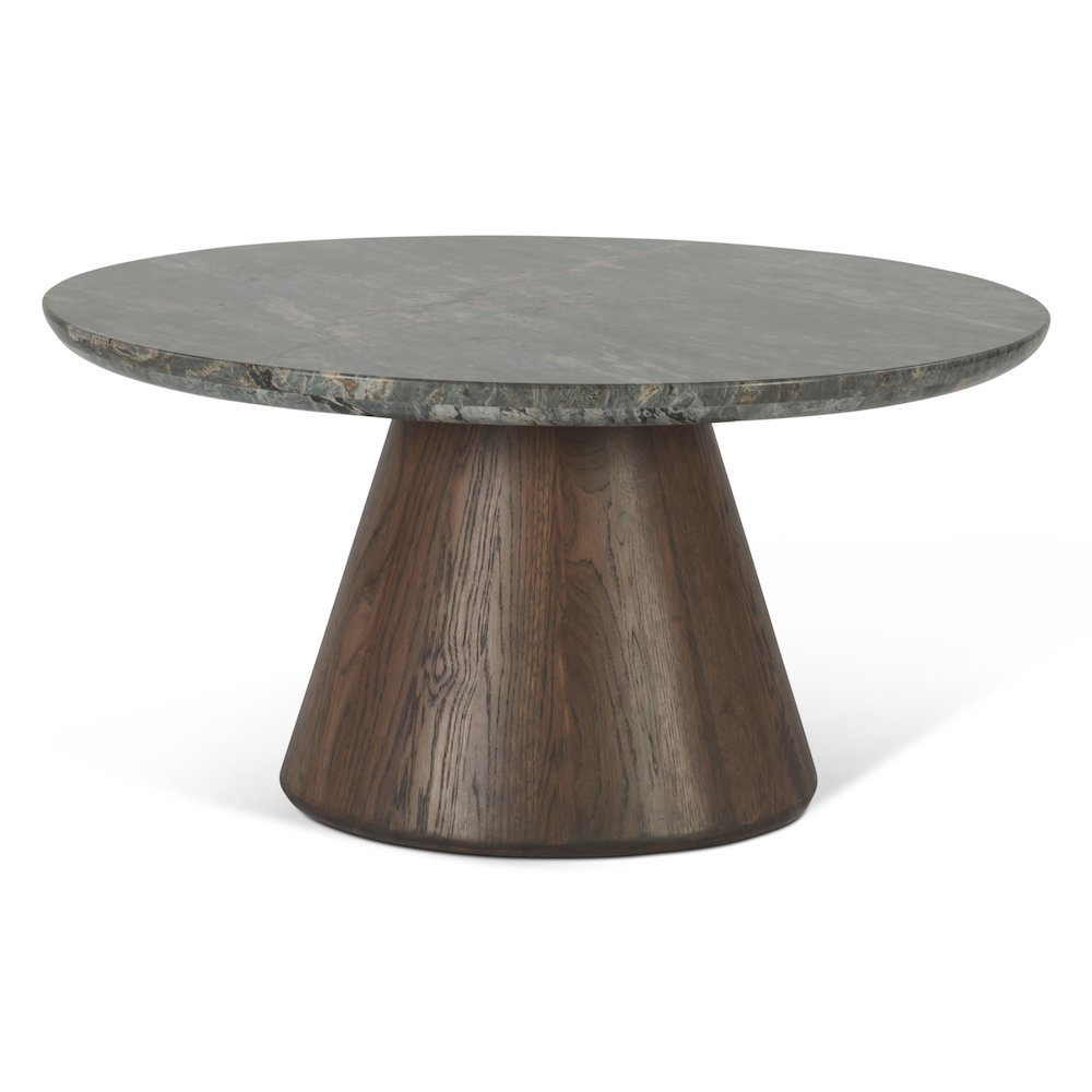 Caldera Coffee Table with Lava Marble and Dark Oak Base