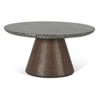 Caldera Coffee Table with Lava Marble and Dark Oak Base
