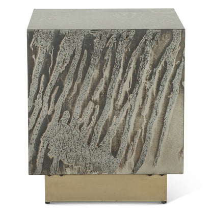 Odessa 20" Side Table in Desert Patina with Brass Base