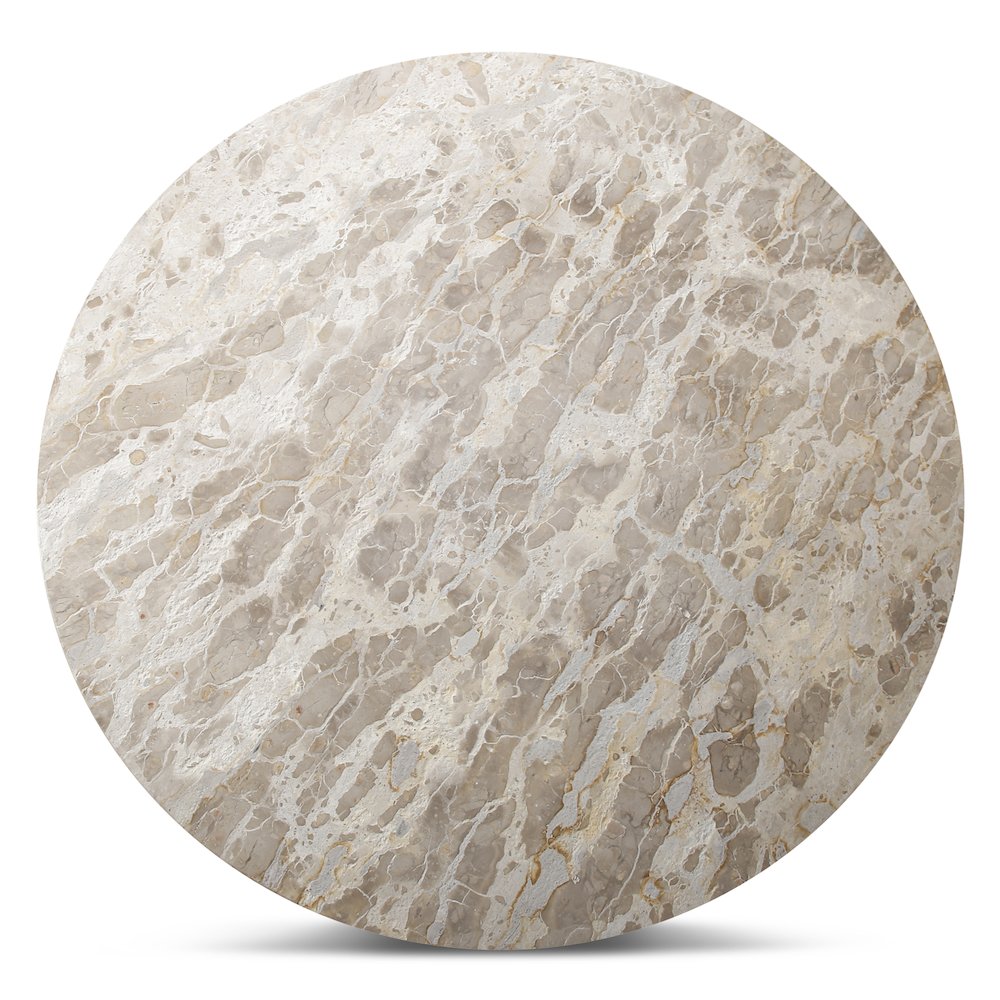 Fargo 54" Dining Table in Capri Beige Marble with Mango Wood Base