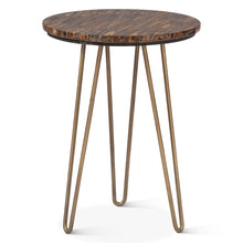 Mumbai 17" Side Table in Tiger Eye with Iron Base