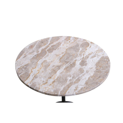 Glacier 18" Accent Table with Capri Beige Marble