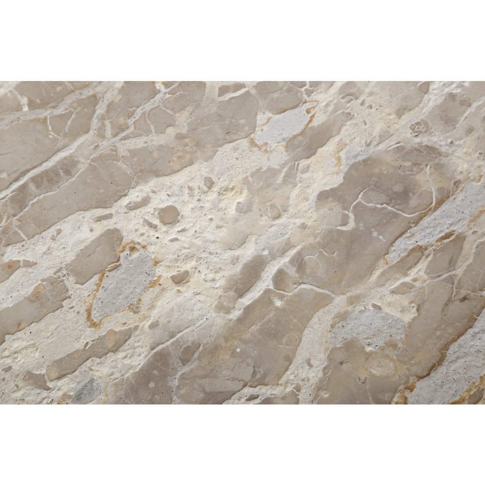 Fargo 54" Dining Table in Capri Beige Marble with Mango Wood Base
