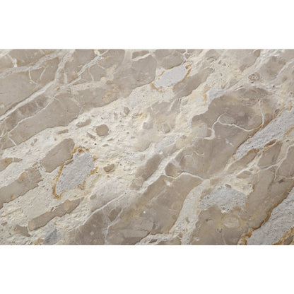 Fargo 54" Dining Table in Capri Beige Marble with Mango Wood Base