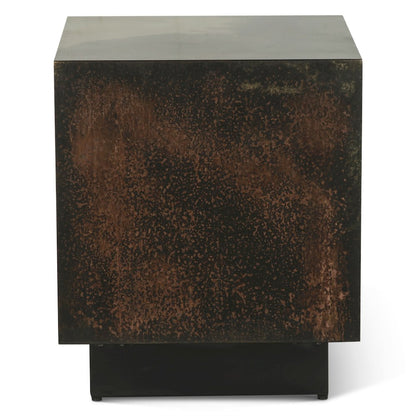 St. George Square Side Table in Oxidized Copper
