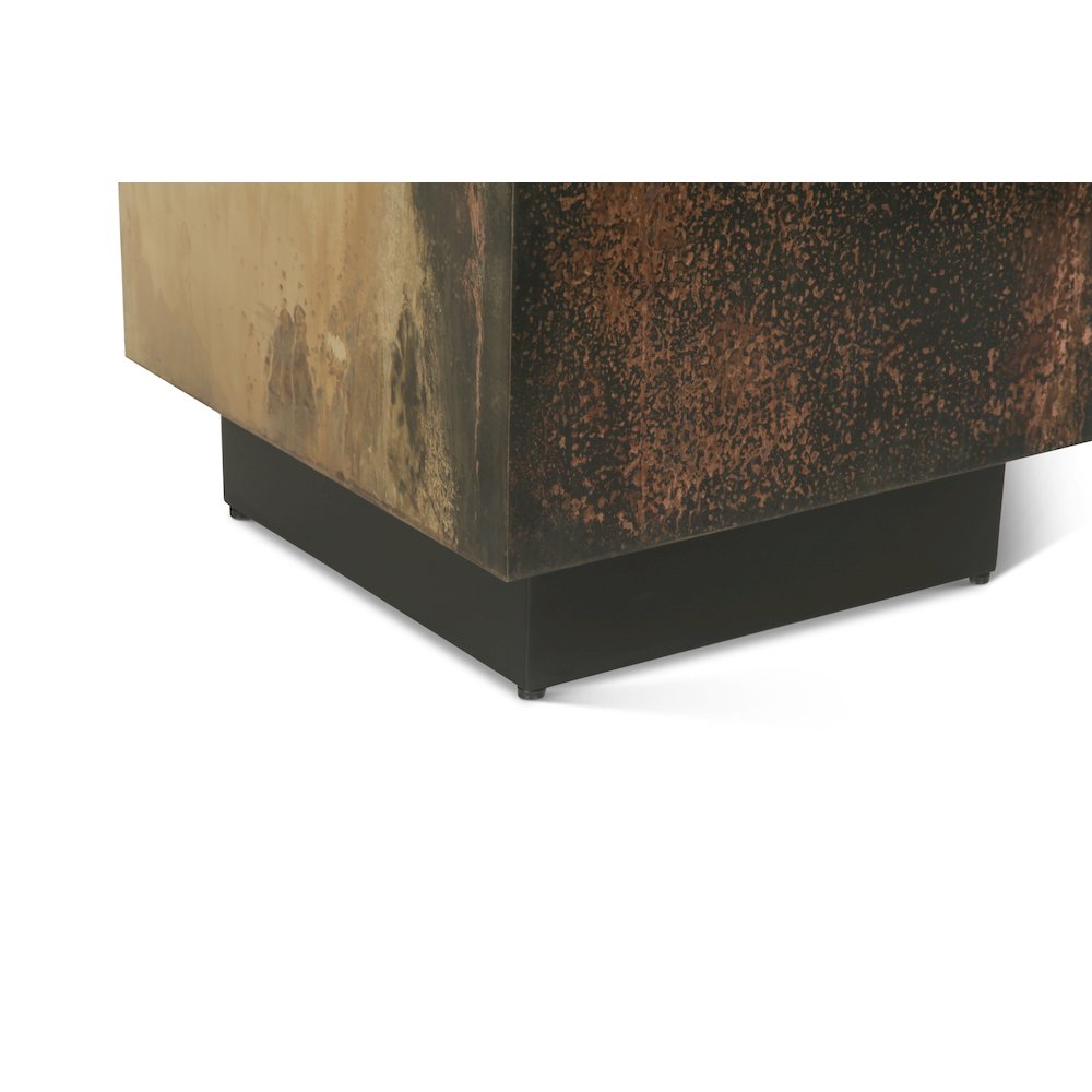 St. George Square Side Table in Oxidized Copper