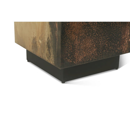 St. George Square Side Table in Oxidized Copper