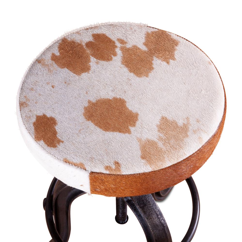 Sterling Industrial Adjusting Barstool in Natural Cowhide