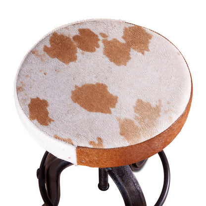 Sterling Industrial Adjusting Barstool in Natural Cowhide