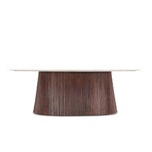 Positano 90in Mango Wood and White Marble Dining Table