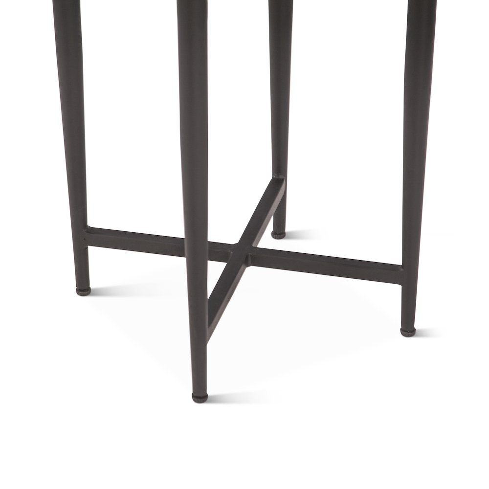 Mumbai 17" Side Table in Grey Septarian with Iron Base