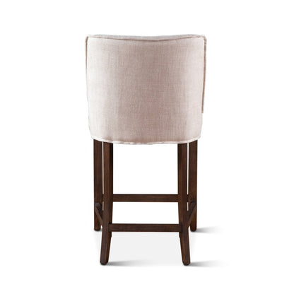 Avery Dining Chair in Off White Linen with Dark Legs