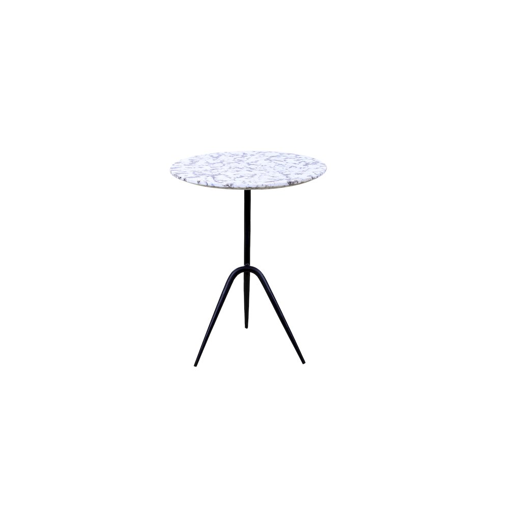 Glacier 18" Accent Table with Alaska White Marble