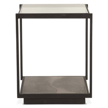 St. George 18" Side Table with Glass Top in Oxidized Black