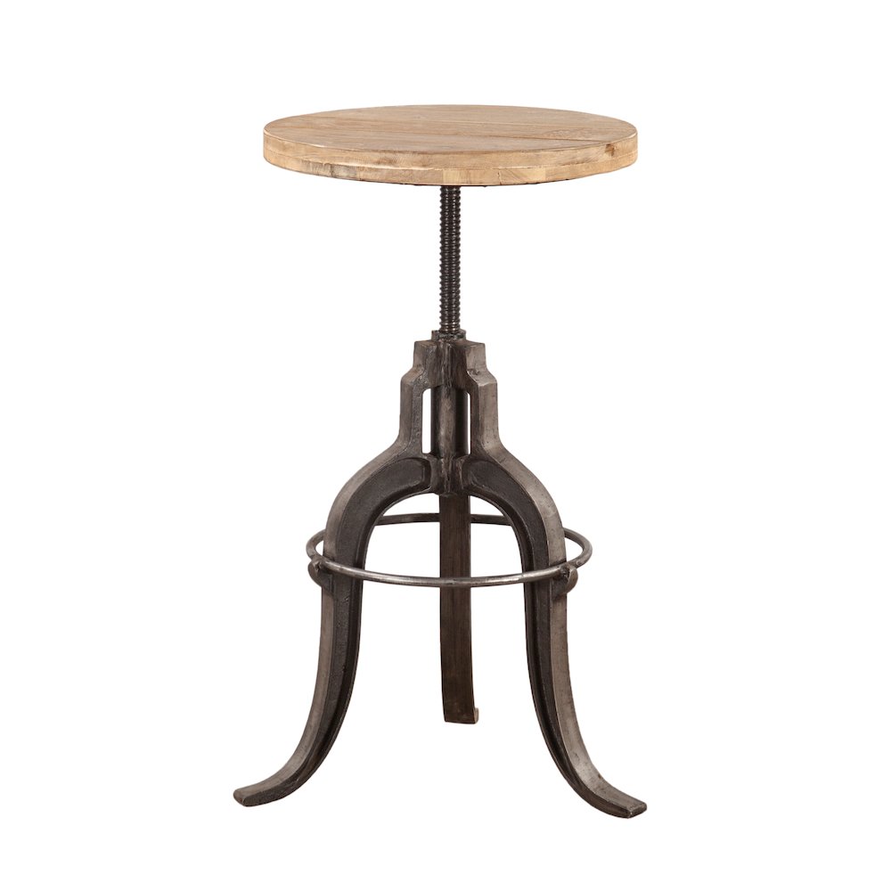 Paxton 16" Reclaimed Wood Adjustable Stool Oiled Teak