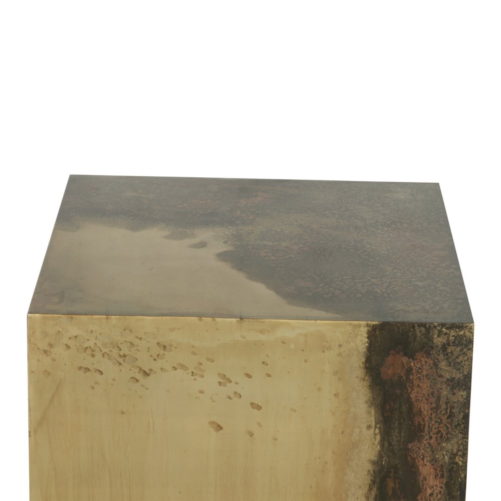 St. George Square Side Table in Oxidized Copper