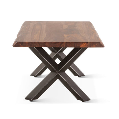 Elliston 46" Coffee Table in Sheesham and Matte Black Iron
