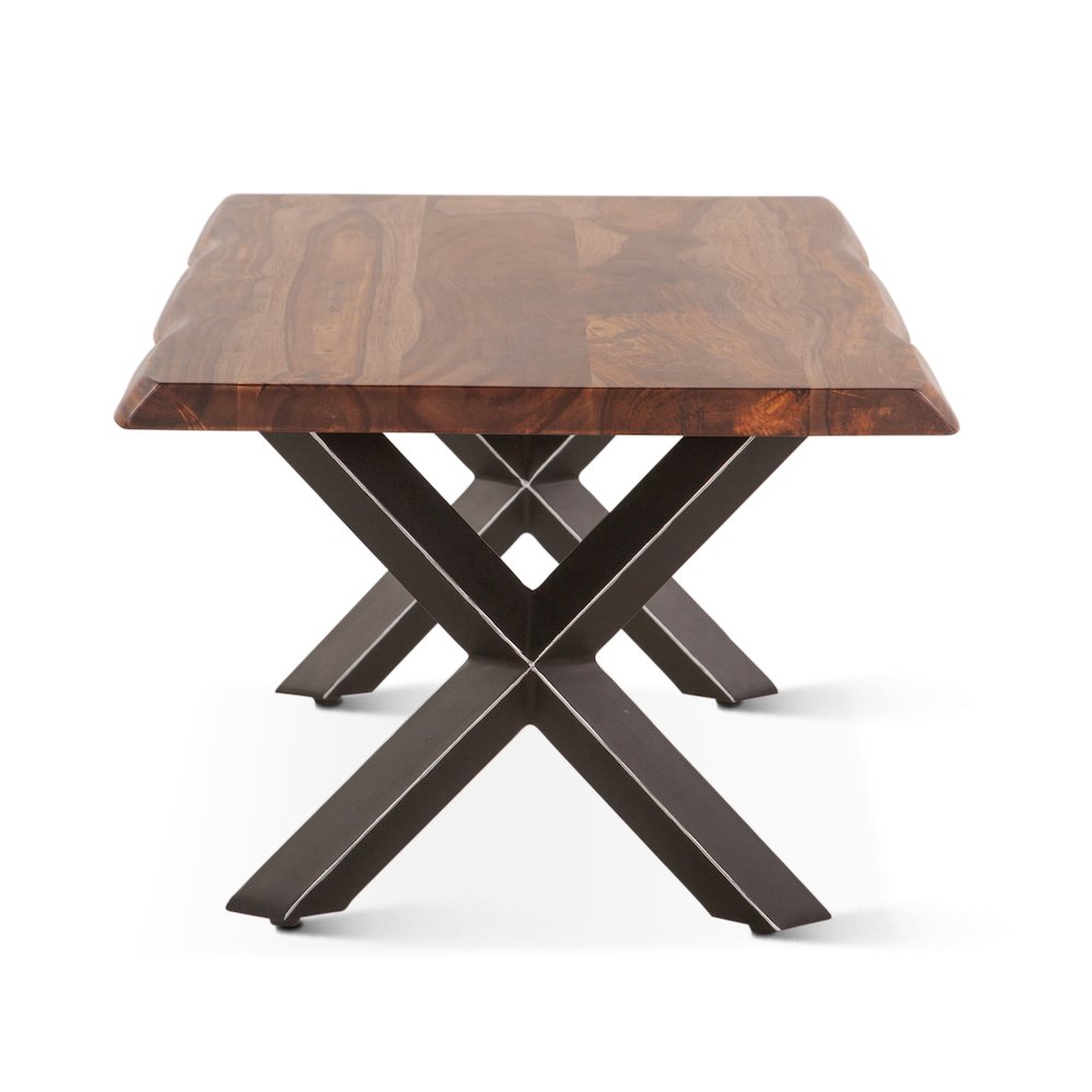Elliston 46" Coffee Table in Sheesham and Matte Black Iron