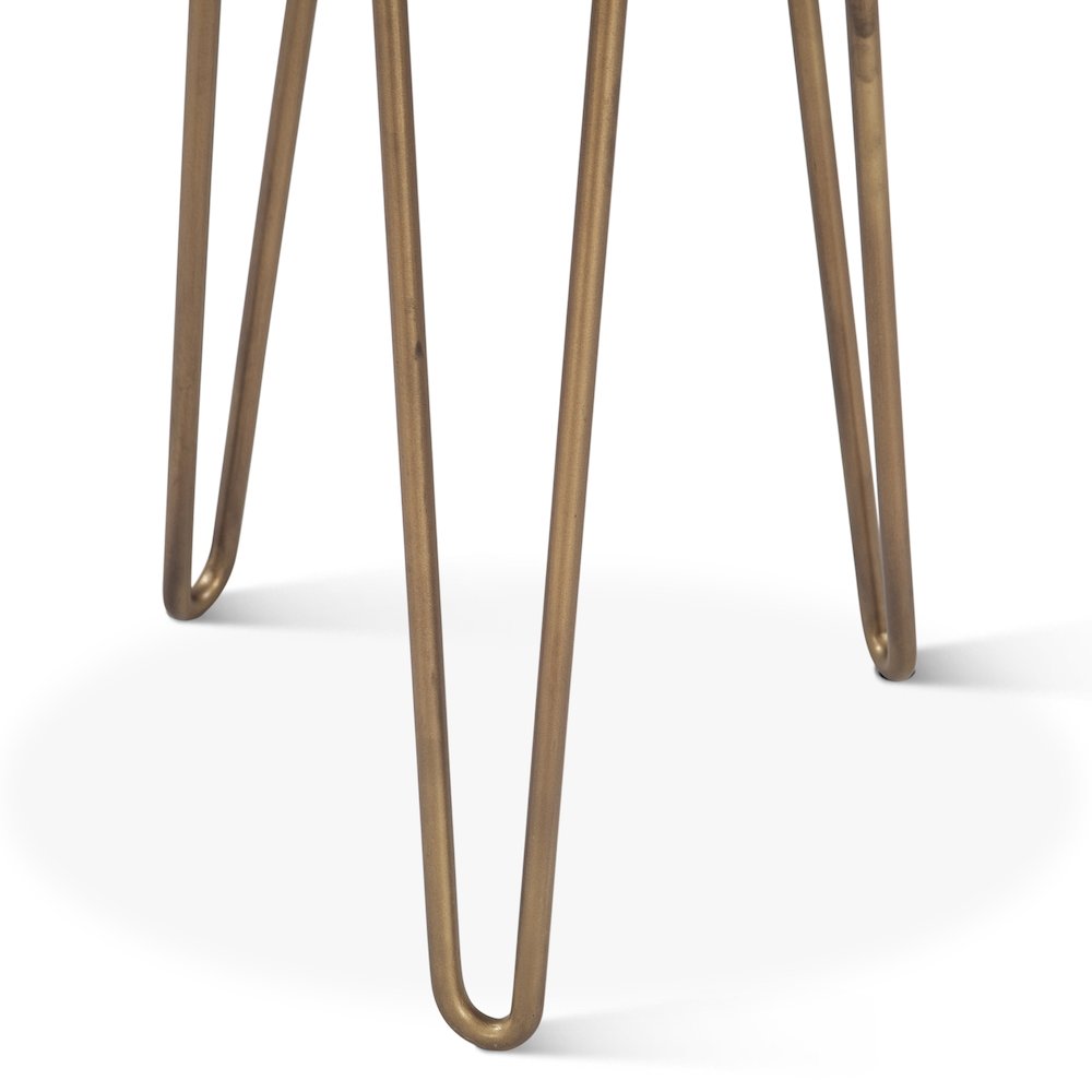 Mumbai 17" Side Table in Tiger Eye with Iron Base