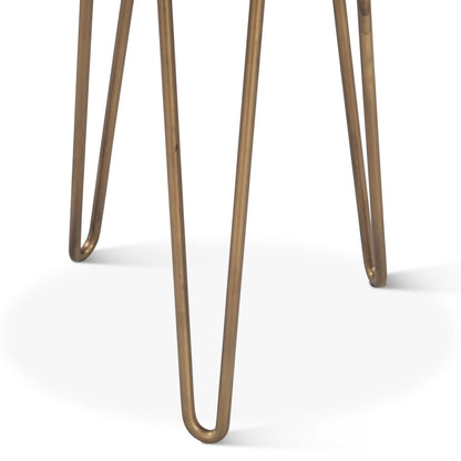 Mumbai 17" Side Table in Tiger Eye with Iron Base