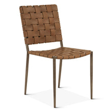 Lund Dining Chair in Tobacco Buffalo Leather and Iron