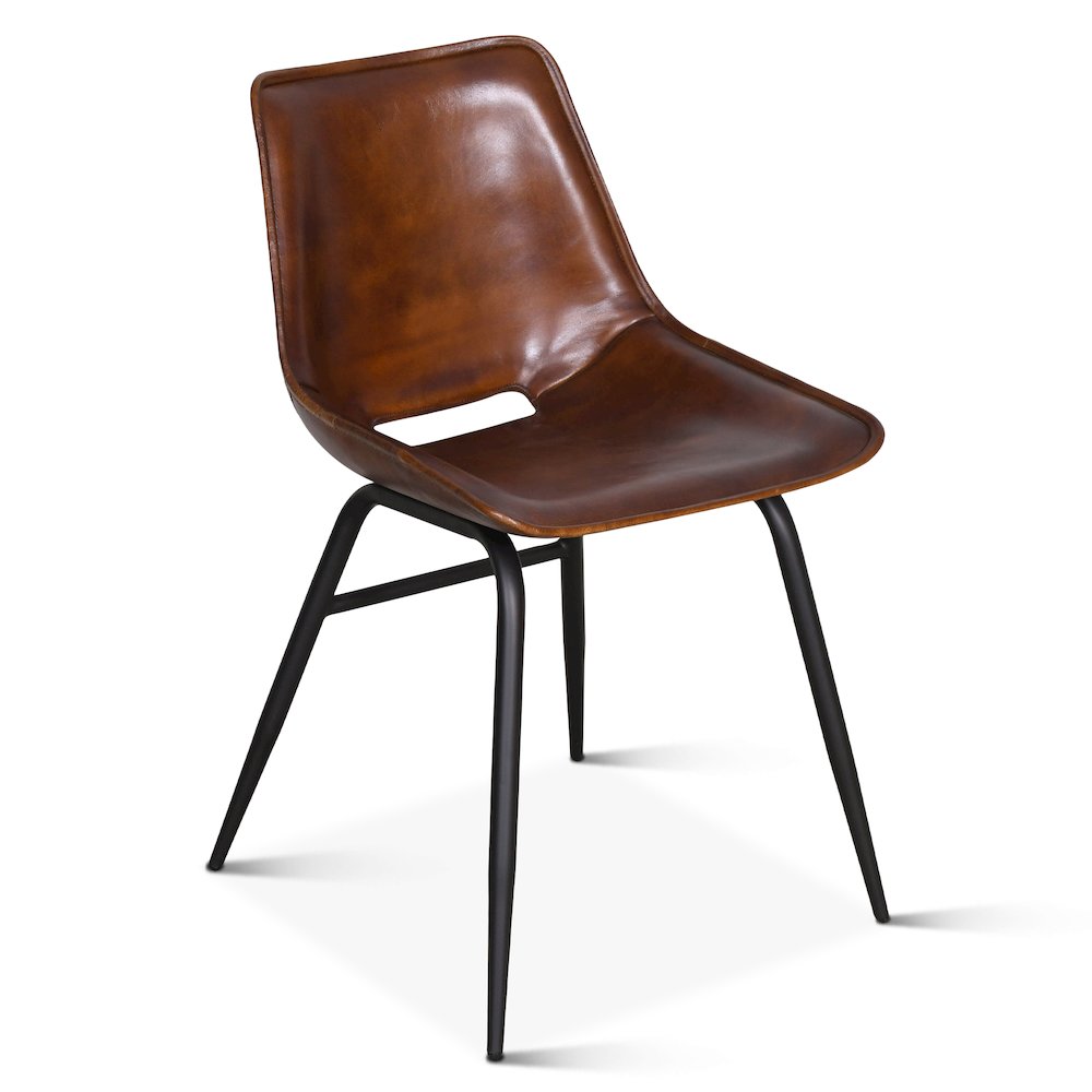 Brisbane Stanley Leather Dining Chair in Antique Whiskey