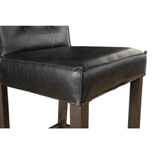 Aven Counter Chair in Black Leather with Dark Legs