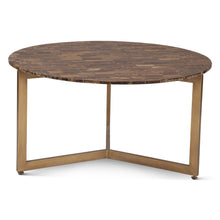 Mumbai 36" Coffee Table in Tiger Eye with Iron Base