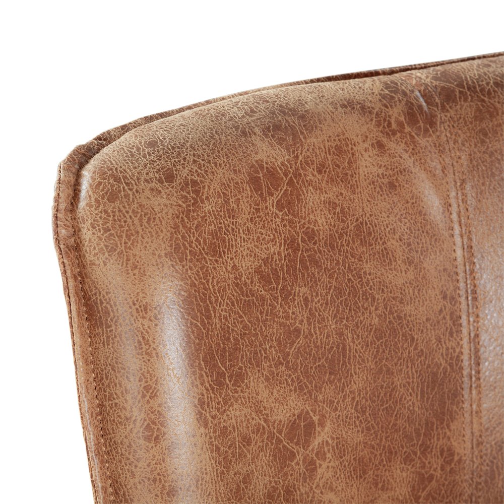 Avery Counter Chair in Tan Leather with Matte Brown Legs