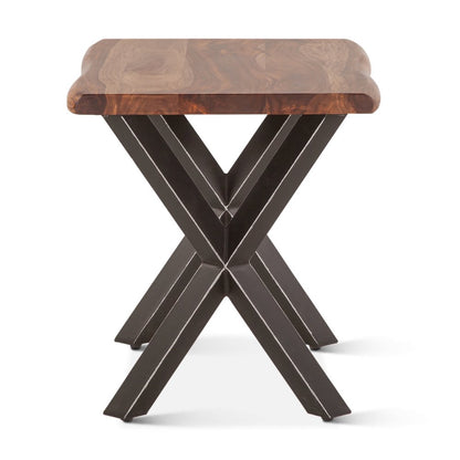Elliston 26" Side Table in Sheesham and Matte Black Iron