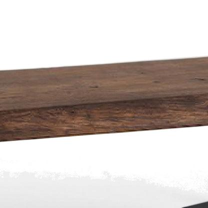 Cast Iron and Acacia Wood Indoor Dining Bench, Farmhouse Style, Brown