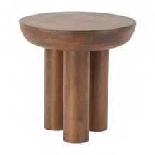 Acacia Wood Side Table and End Table with Japandi-Style Finish, Brown