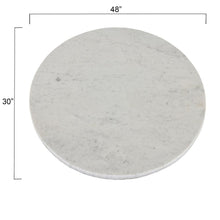 Palm Desert 48-Inch Round White Marble Dining Table with Pedestal Base