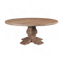 Mango Wood Round Dining Table, Seats 8, Kitchen or Dining Room, Light Brown