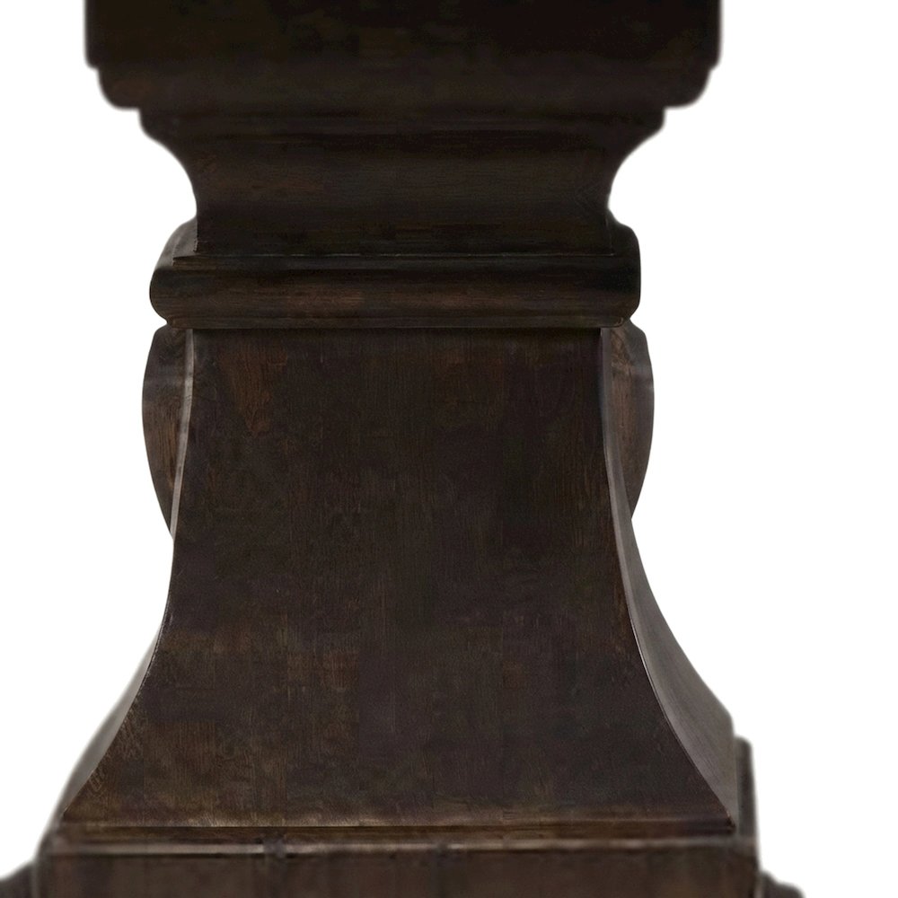 Mango Wood Farmhouse Dining Table with Vintage-Finish Tabletop, Dark Brown