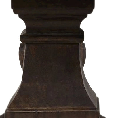 Mango Wood Farmhouse Dining Table with Vintage-Finish Tabletop, Dark Brown