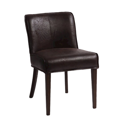 Avery Counter Chair in Dark Brown Leather with Matte Brown Legs