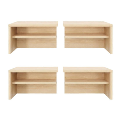 Blonde Oak Nightstands, Set of 2 with Modern Design