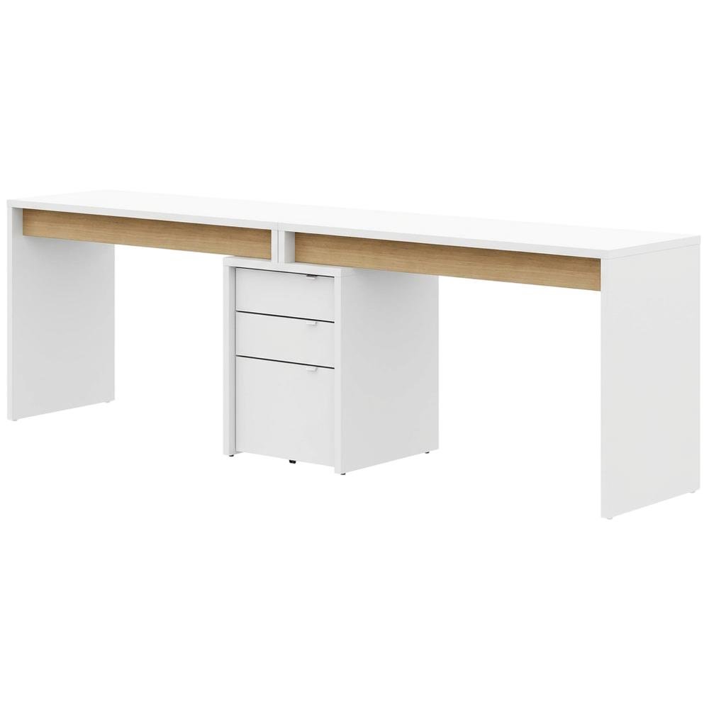 White 3-Piece Home Office Set With Multi-Purpose Desks And Storage Solutions