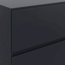 Black Nightstand with 1-Drawer, Folding Door, Modern Design for Bedroom Storage