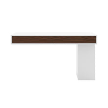 Reversible Desk Panel For Home Office, White And Walnut Finish, Modern Style